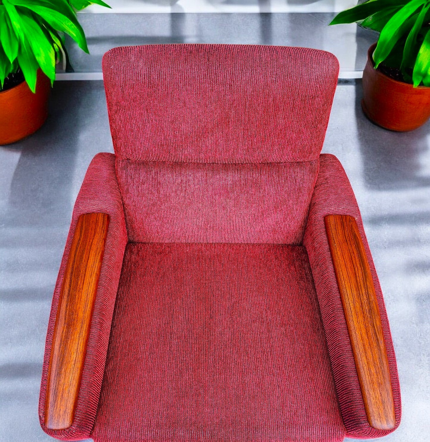 REFINISHED MCM R.Huber Lounge Armchair with Teak Legs & Paws