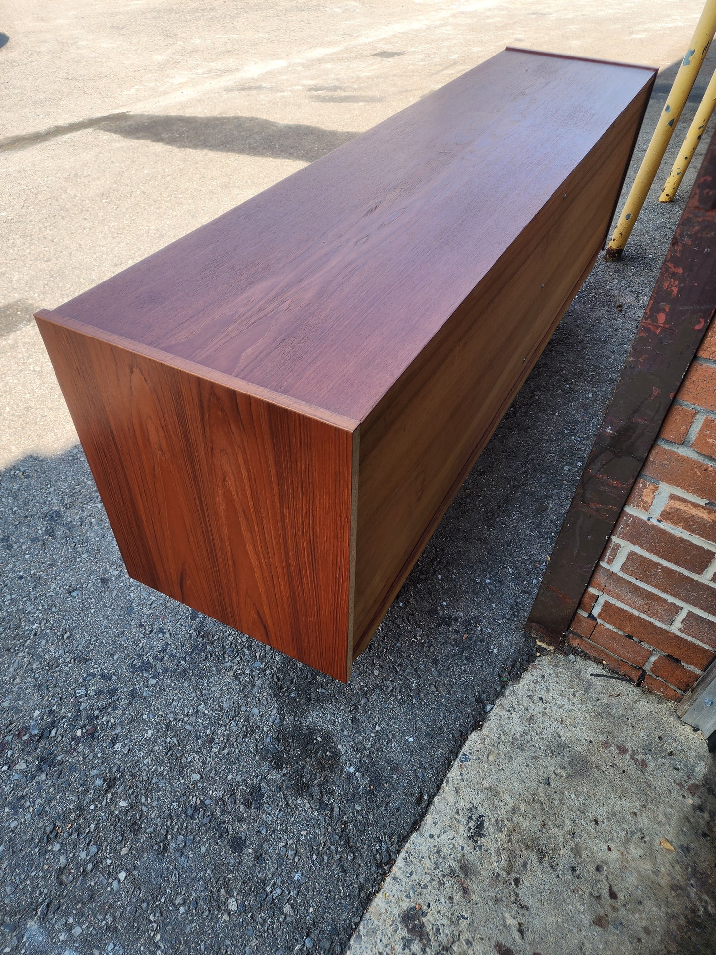 REFINISHED Danish Mid Century Modern Teak Sideboard Buffet 72"