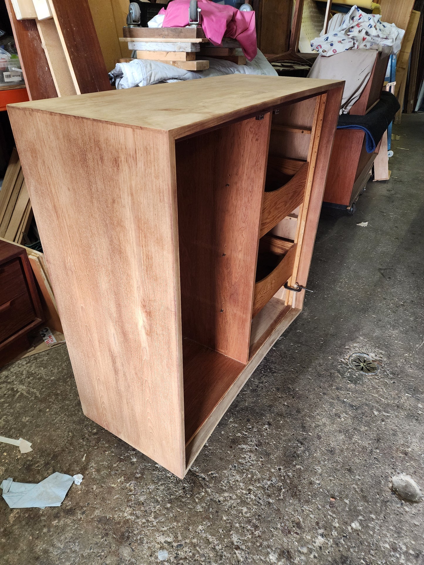 REFINISHED Mid Century Modern Teak Compact Wardrobe or Tall Dresser