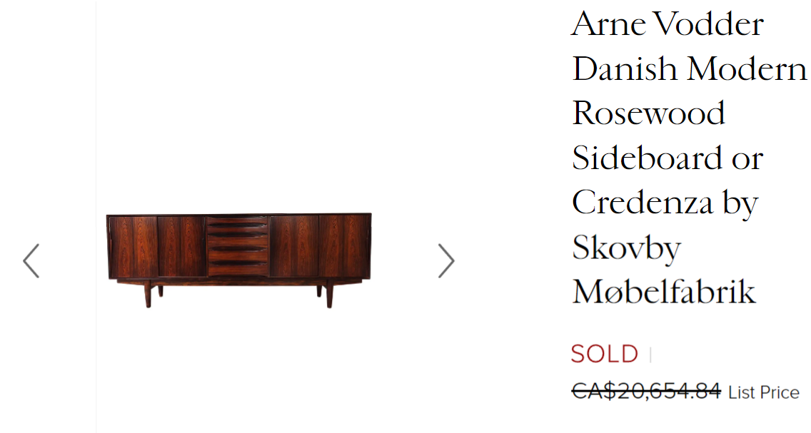 RESTORED Danish Mid Century Modern Rosewood Sideboard by Arne Vodder for Skovby 86.5"