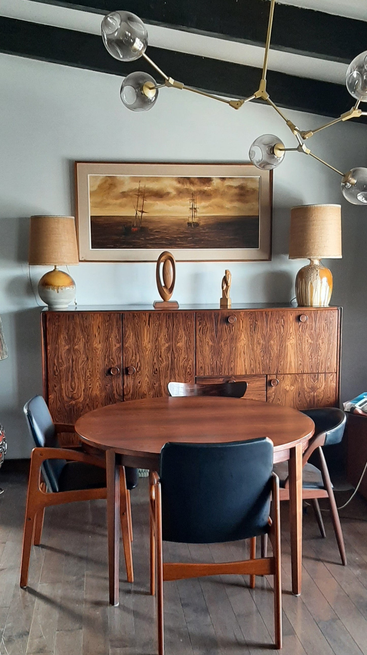 Choose Fabric!***2 REFINISHED Danish Mid Century Modern Teak Angled Armchairs