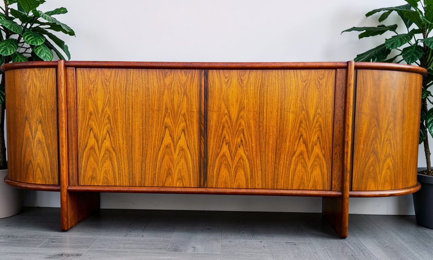 RESTORED Danish MCM Rosewood Tambour Sideboard by P. Hundevad