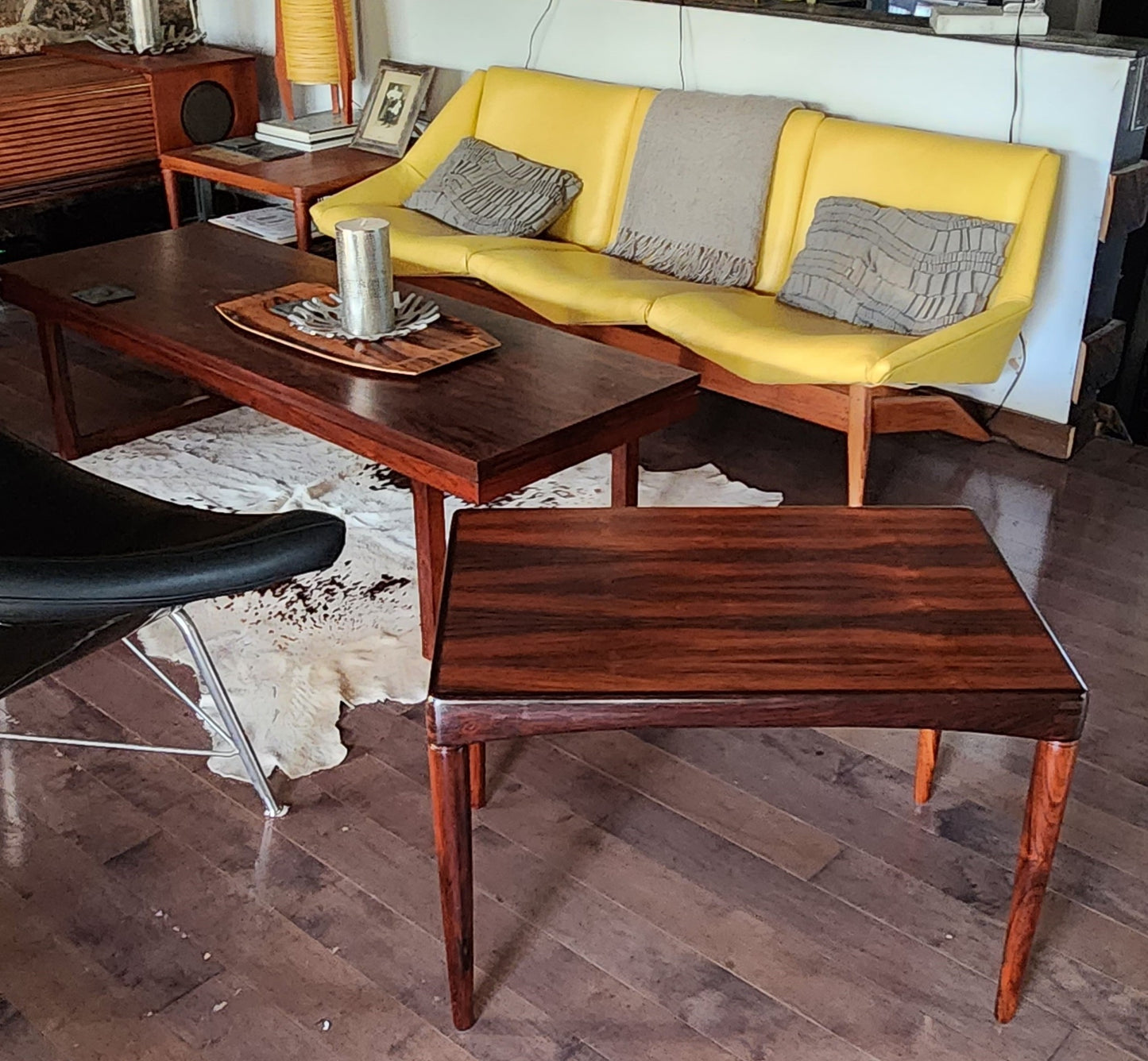 REFINISHED Danish Mid Century Modern Rosewood Coffee or Accent Table by H.W. Klein for Bramin