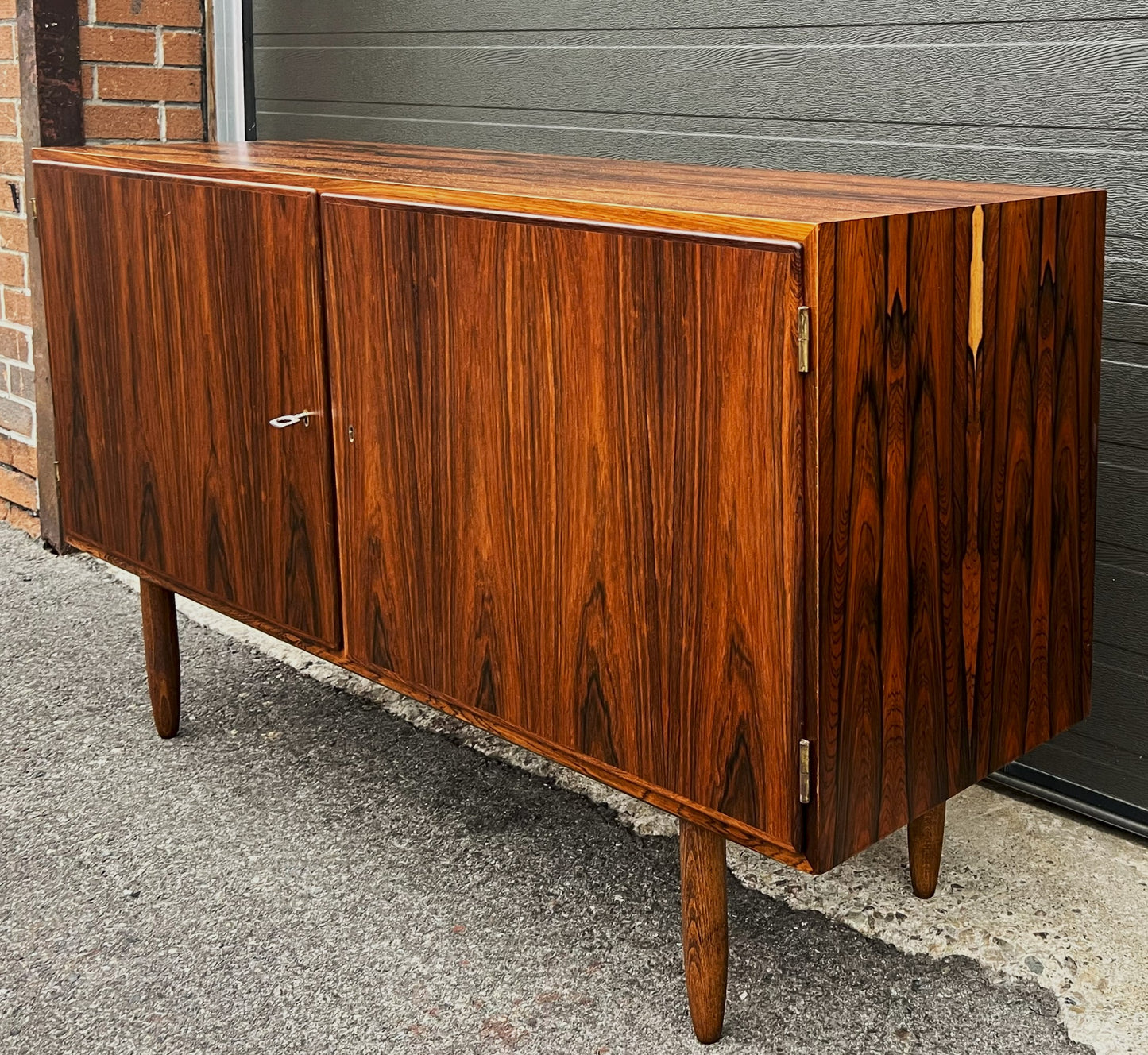 RESTORED Danish MCM Brazilian Rosewood Credenza by Poul Hundevad, 54"