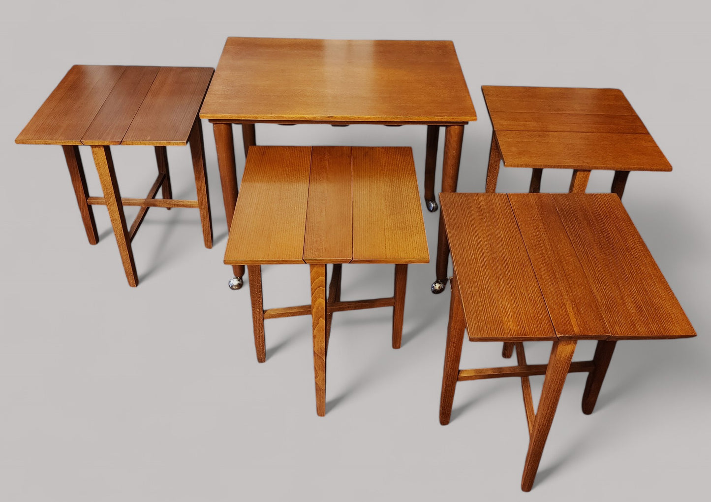 REFINISHED MCM Serving Trolley /5 in 1 Nesting Tables by Poul Hundevad