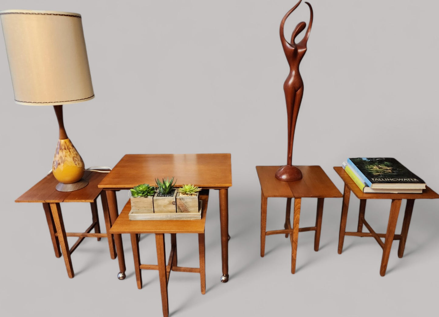 REFINISHED MCM Serving Trolley /5 in 1 Nesting Tables by Poul Hundevad