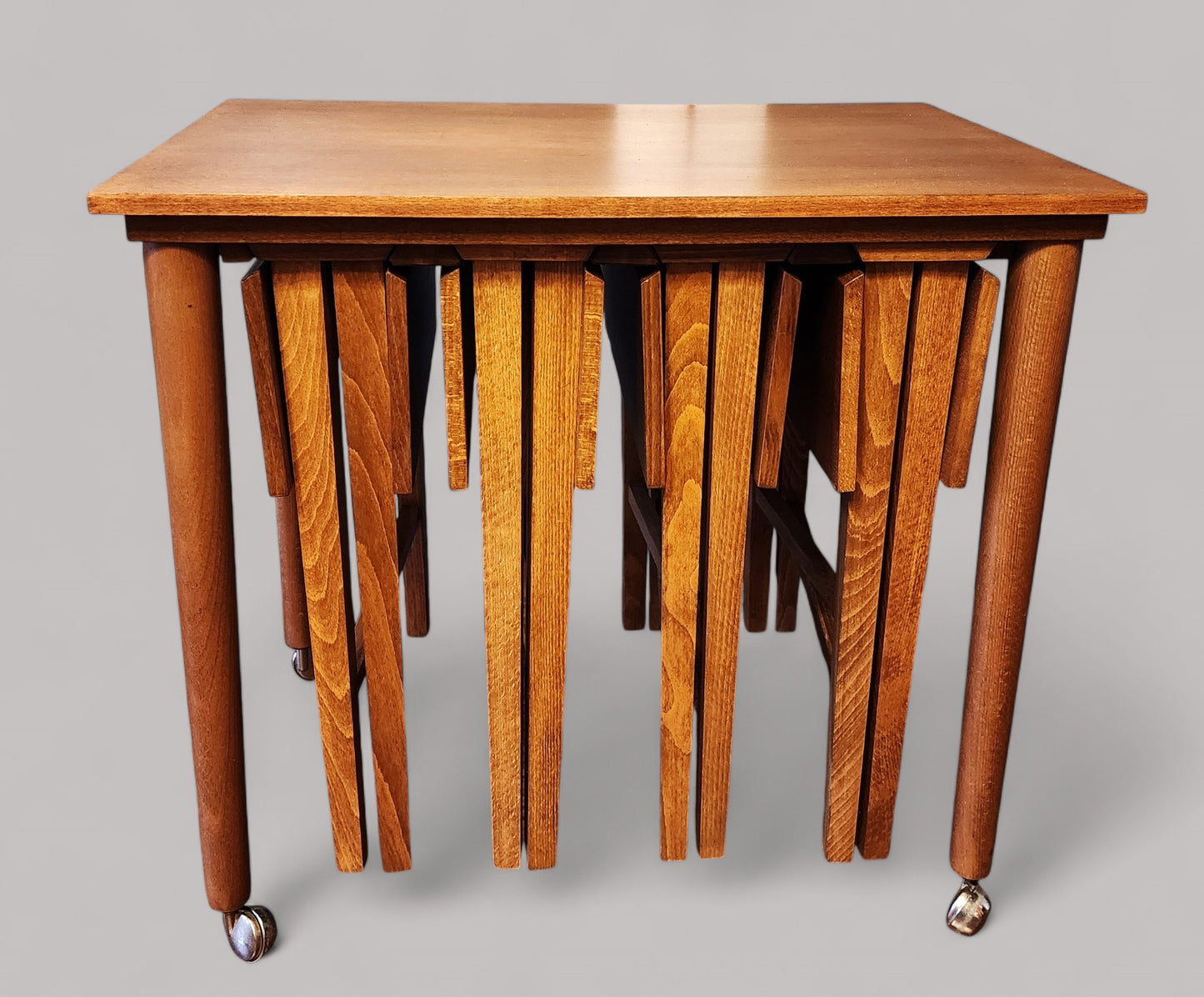REFINISHED MCM Serving Trolley /5 in 1 Nesting Tables by Poul Hundevad