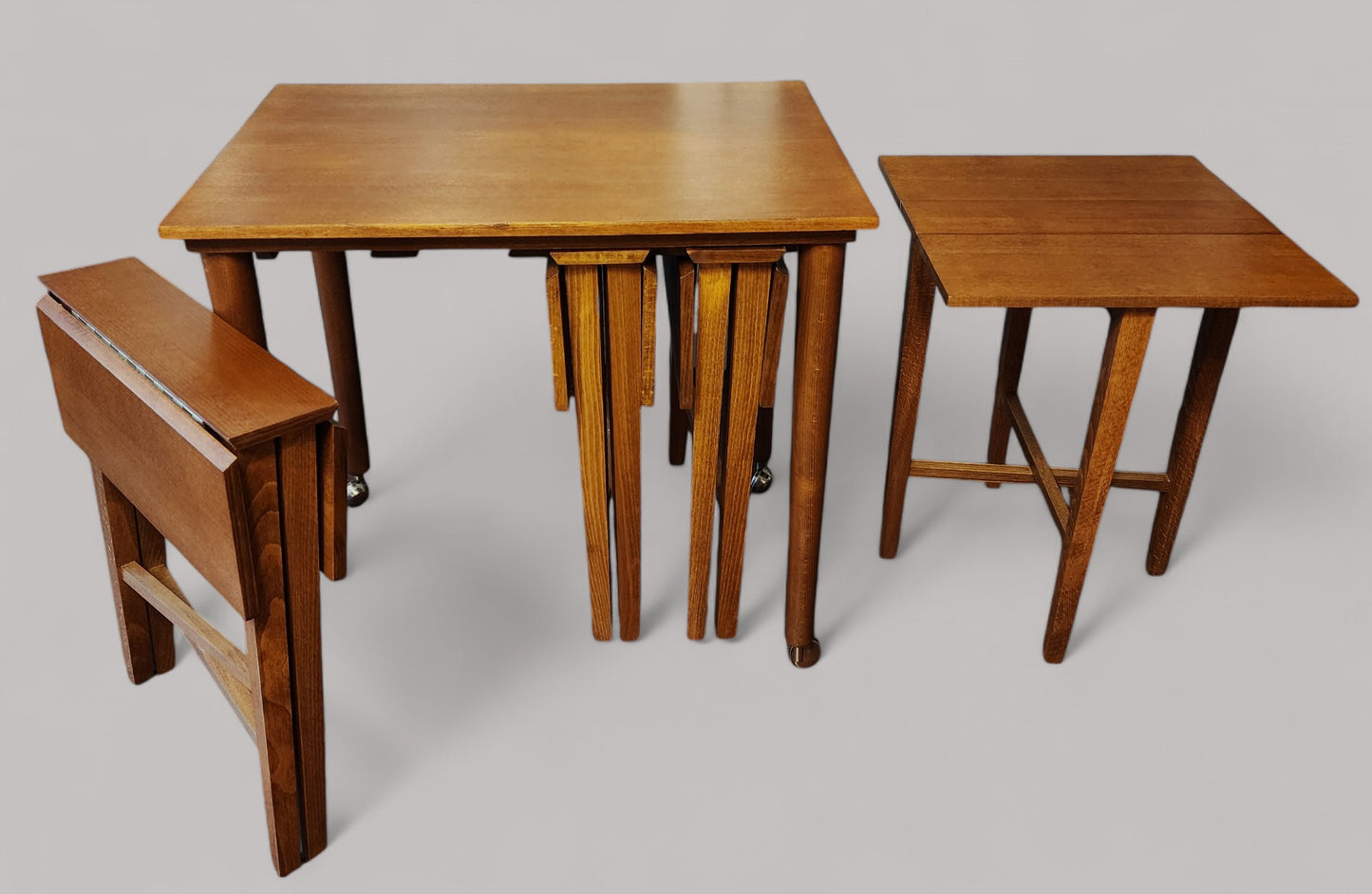 REFINISHED MCM Serving Trolley /5 in 1 Nesting Tables by Poul Hundevad