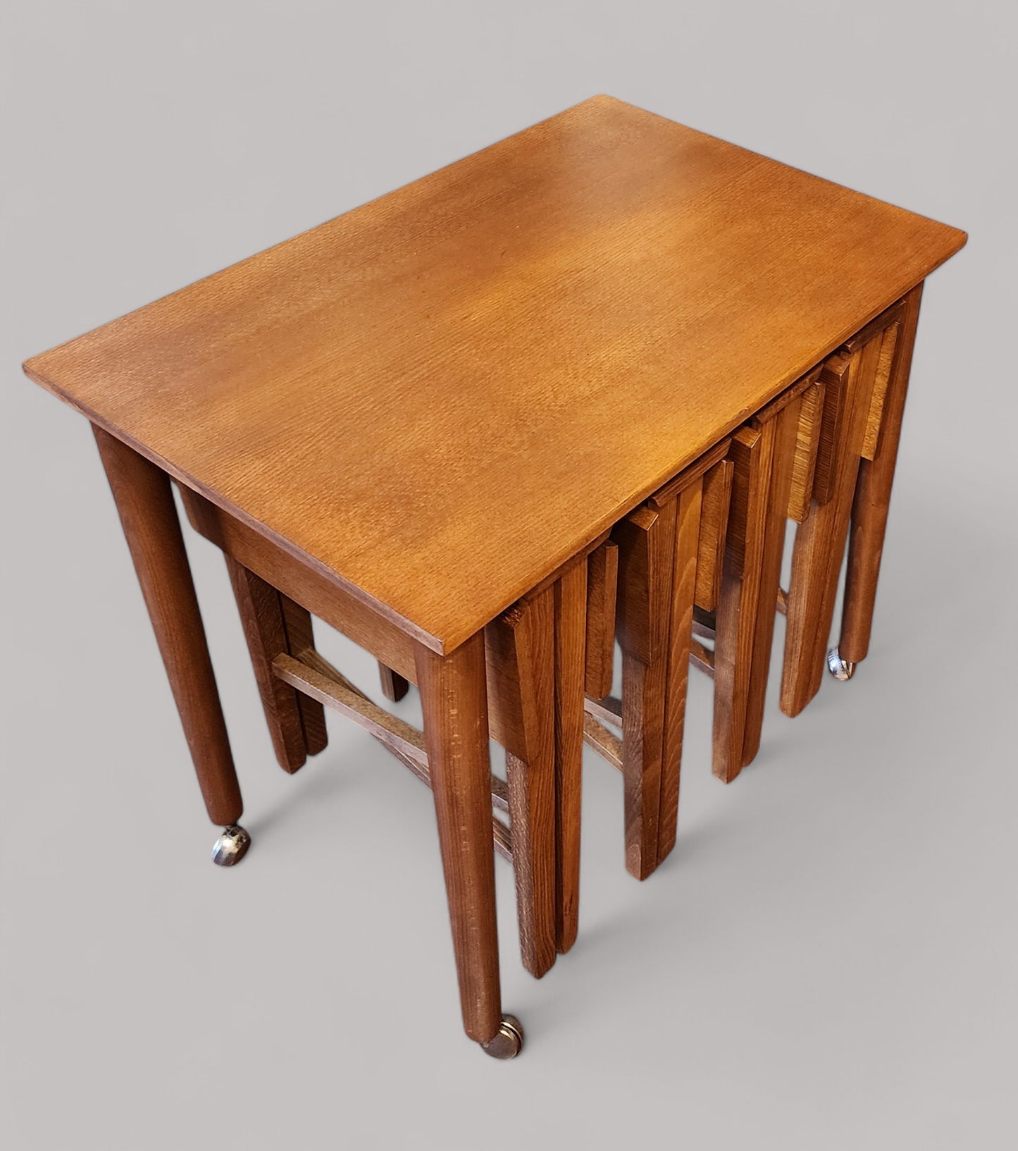 REFINISHED MCM Serving Trolley /5 in 1 Nesting Tables by Poul Hundevad
