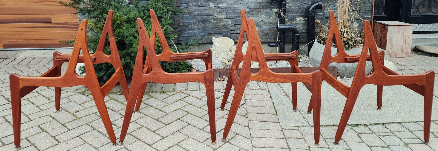 Choose Fabric***REFINISHED Danish Mid Century Modern Teak Chairs Swivel-Back by Arne Vodder
