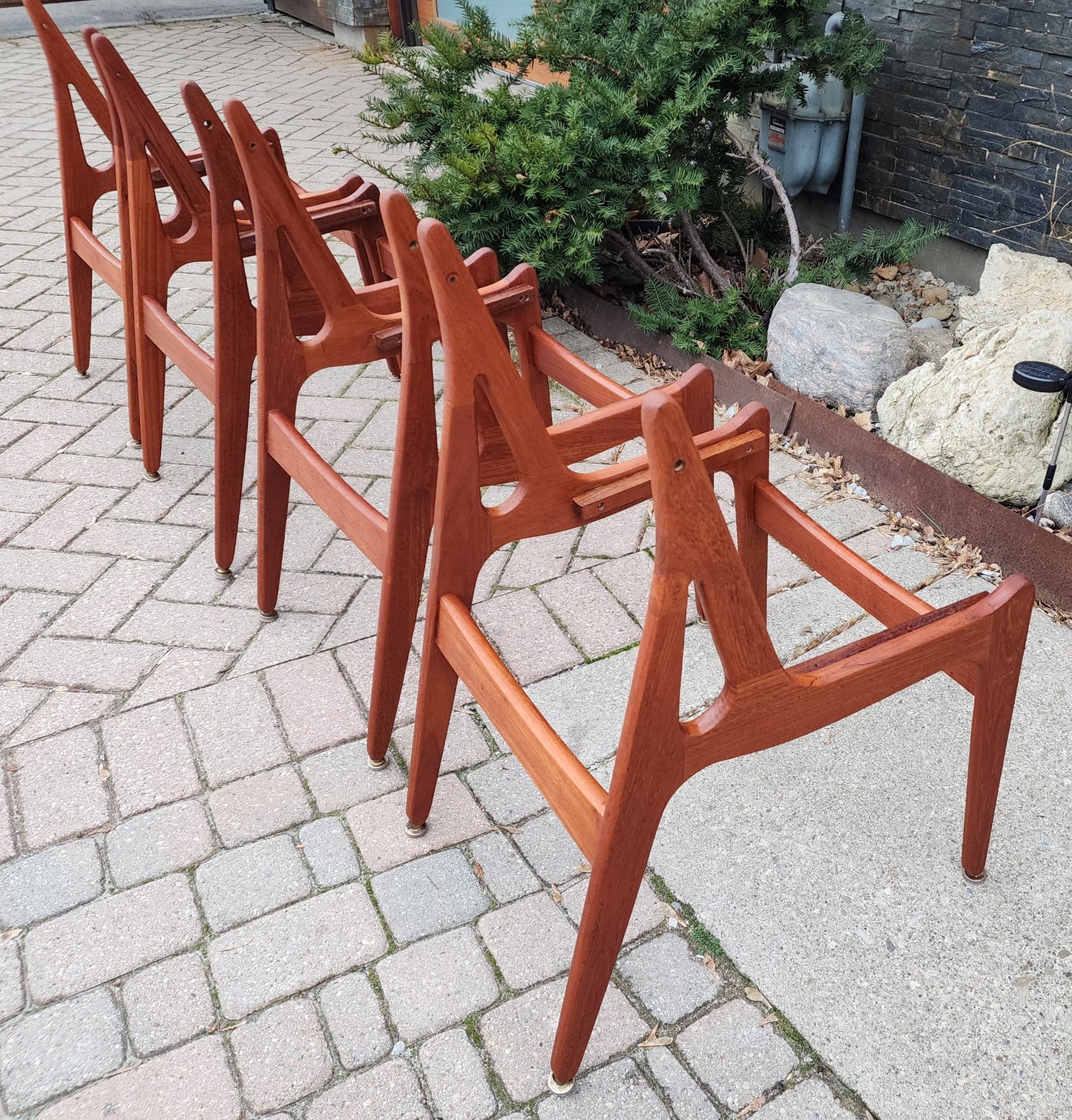 Choose Fabric***REFINISHED Danish Mid Century Modern Teak Chairs Swivel-Back by Arne Vodder