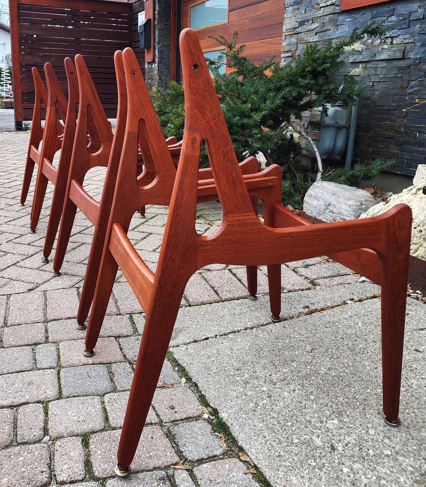 Choose Fabric***REFINISHED Danish Mid Century Modern Teak Chairs Swivel-Back by Arne Vodder