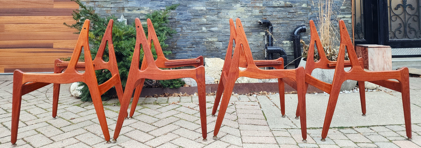 Choose Fabric***REFINISHED Danish Mid Century Modern Teak Chairs Swivel-Back by Arne Vodder