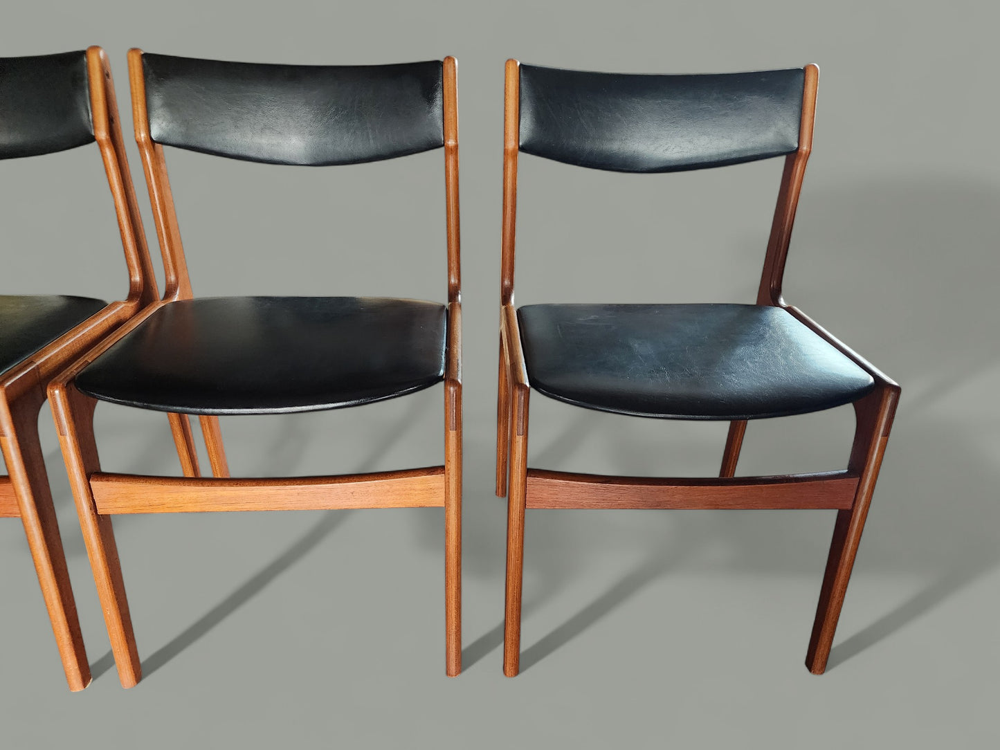 4 RESTORED Danish MCM Teak Chairs by Erik Buch for Anderstrup