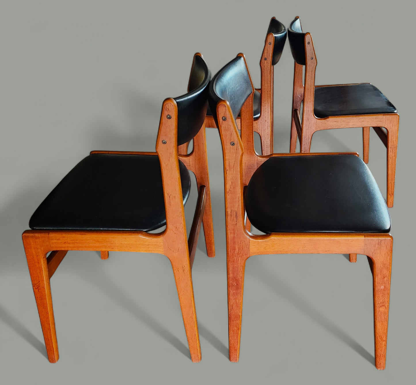 4 RESTORED Danish MCM Teak Chairs by Erik Buch for Anderstrup