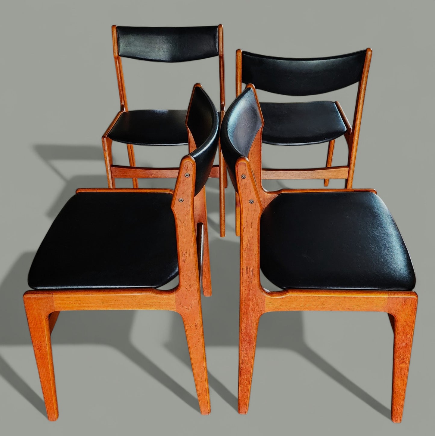 4 RESTORED Danish MCM Teak Chairs by Erik Buch for Anderstrup