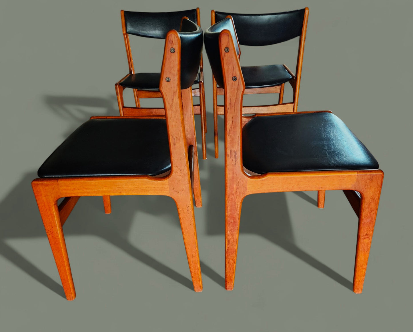 4 RESTORED Danish MCM Teak Chairs by Erik Buch for Anderstrup