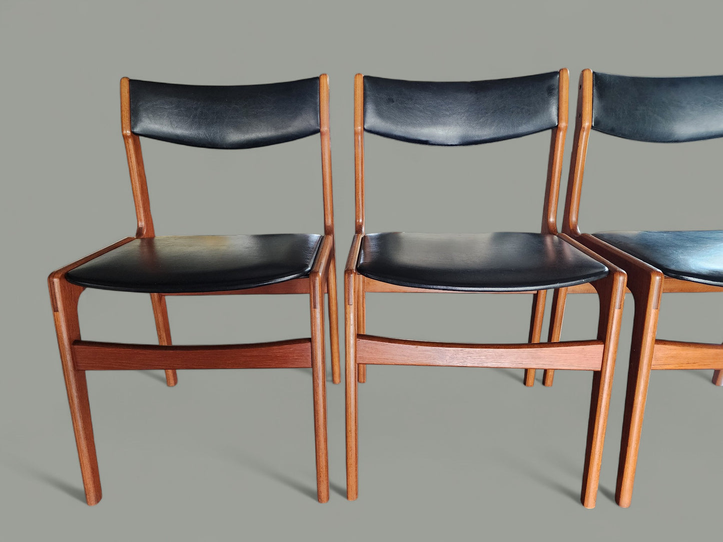4 RESTORED Danish MCM Teak Chairs by Erik Buch for Anderstrup