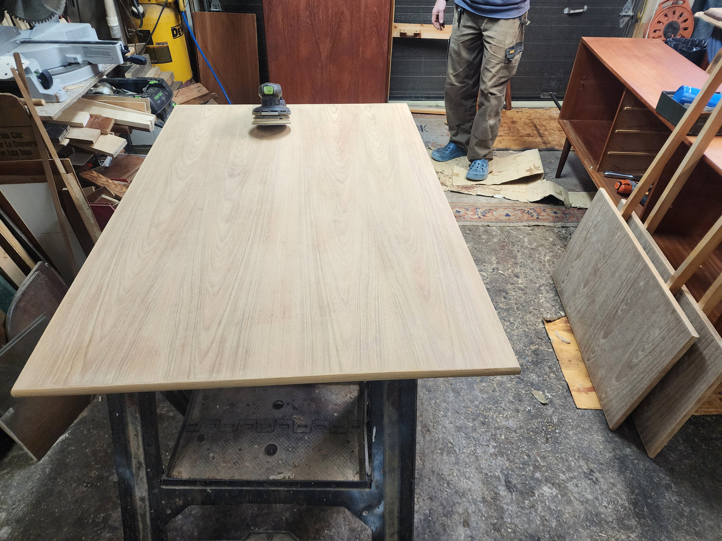 REFINISHED Danish Mid Century Modern Teak Draw Leaf Table 48"-84.5"