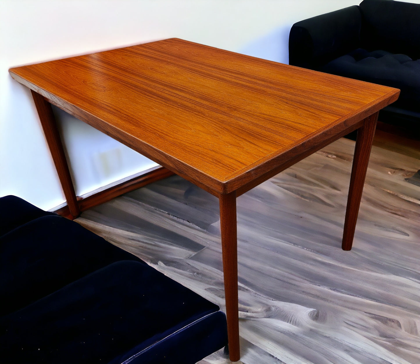 REFINISHED Danish MCM Teak Draw Leaf Table by H. Kjaernulf 51" - 89"