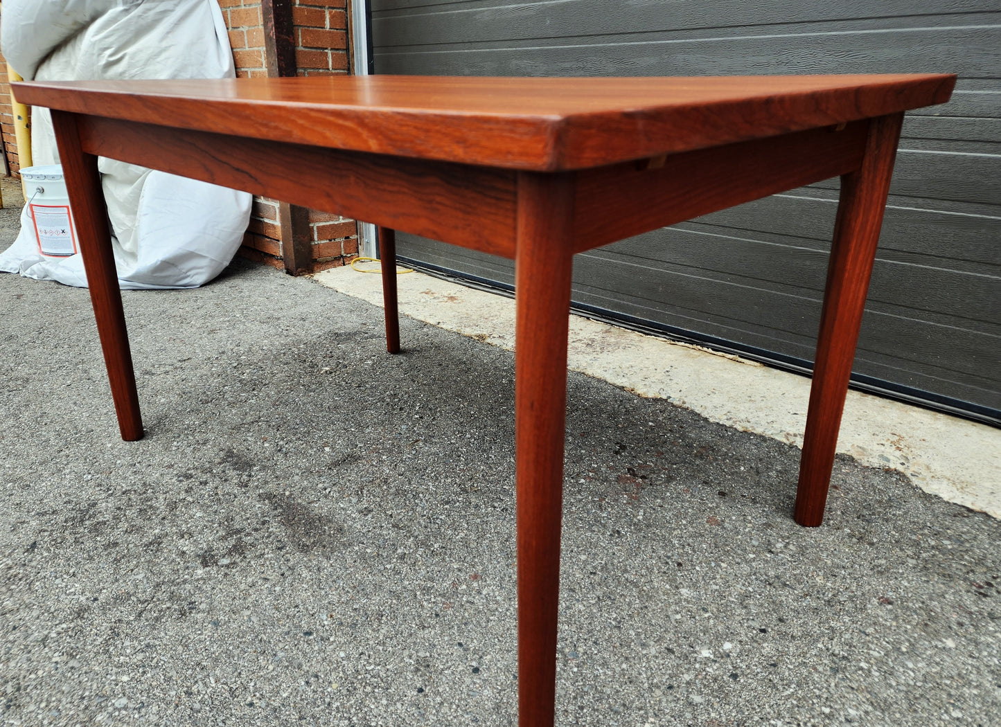 REFINISHED Danish MCM Teak Draw Leaf Table by H. Kjaernulf 51" - 89"