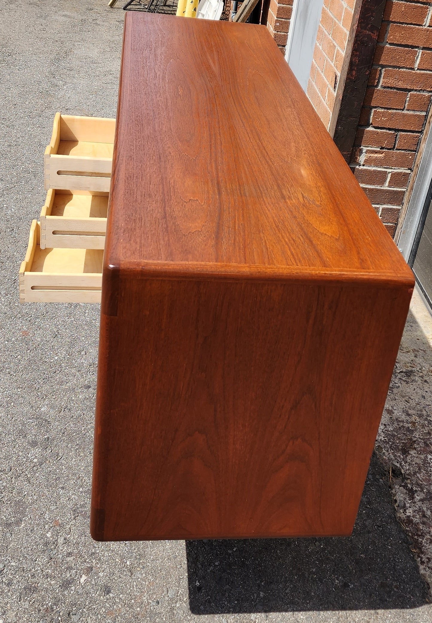 REFINISHED Danish MCM Teak Tambour Sideboard by Johannes Andersen 63"