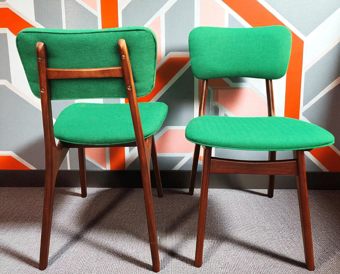 4 REUPHOLSTERED Danish Mid Century Modern Teak Chairs by Arne Hovmand Olsen