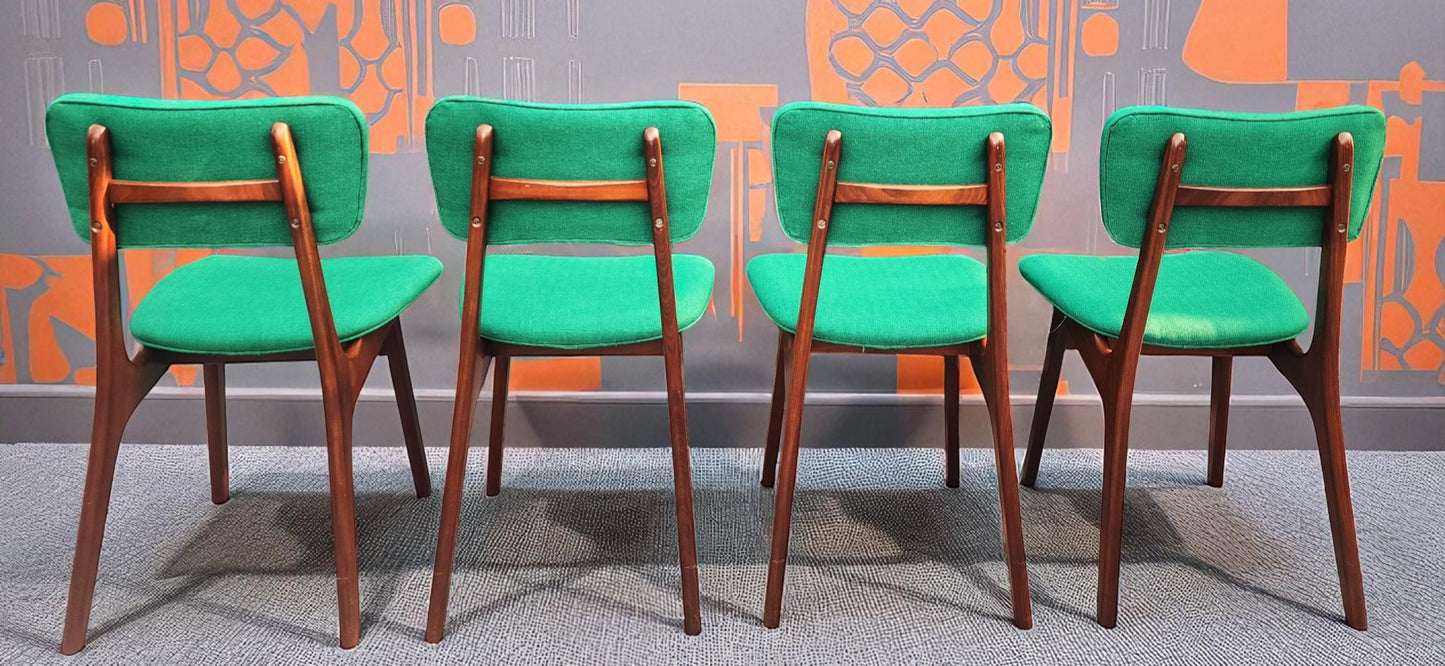 4 REUPHOLSTERED Danish Mid Century Modern Teak Chairs by Arne Hovmand Olsen