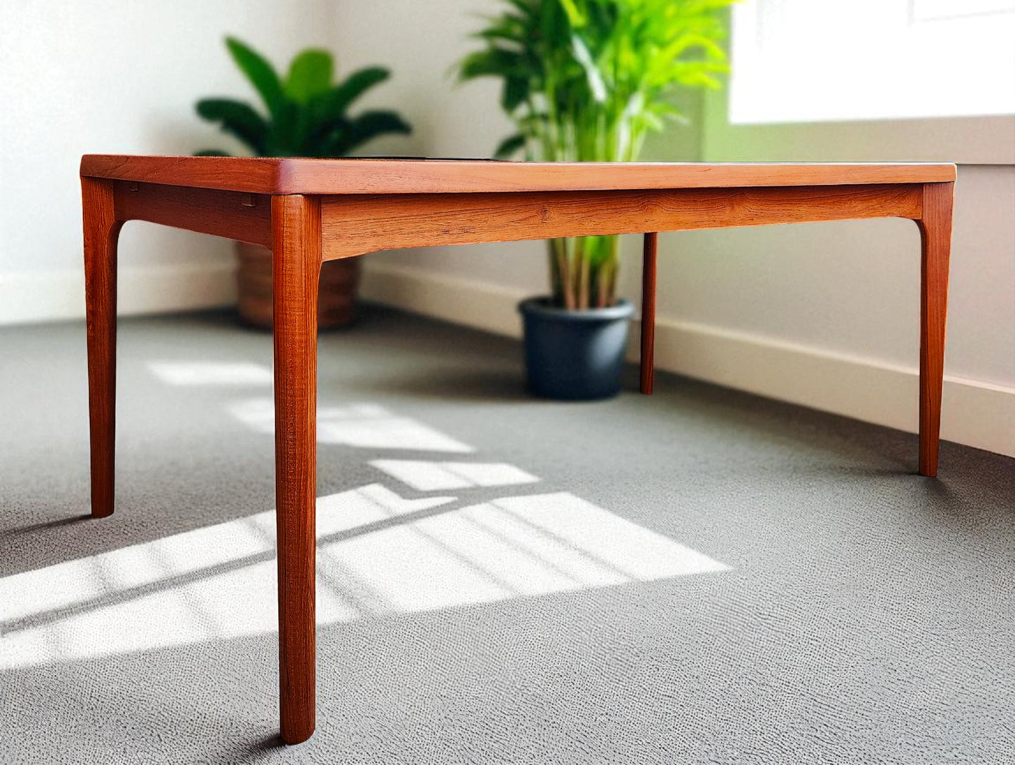 REFINISHED Danish MCM Teak Draw Leaf Table by H. Kjaernulf 65" - 104"