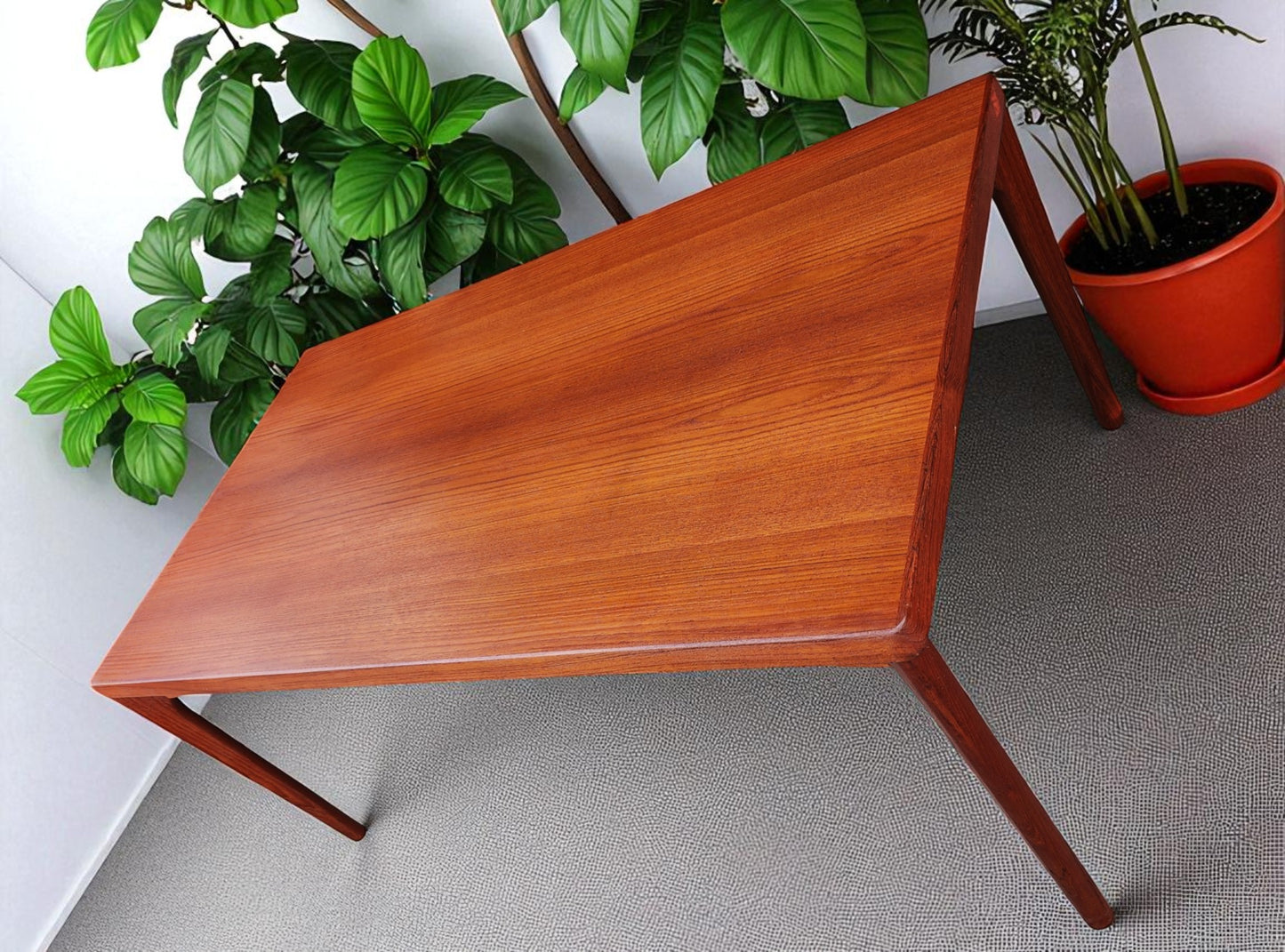 REFINISHED Danish MCM Teak Draw Leaf Table by H. Kjaernulf 65" - 104"