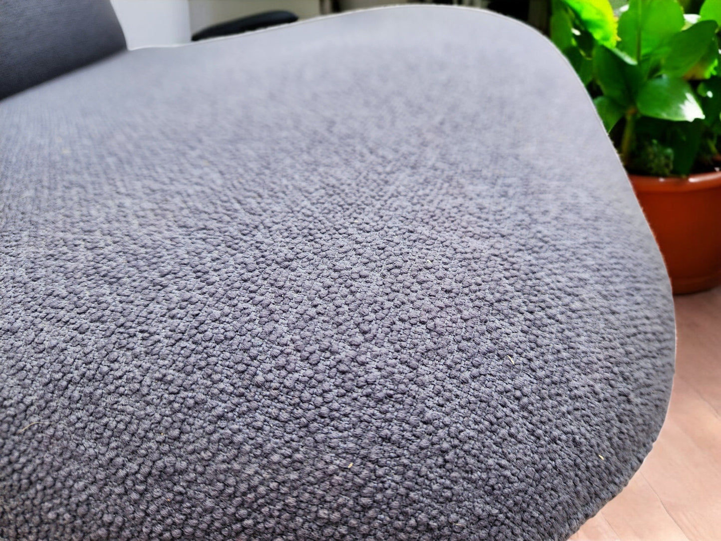 REFINISHED & REUPHOLSTERED in grey Danish MCM Teak Recliner by Arne Vodder