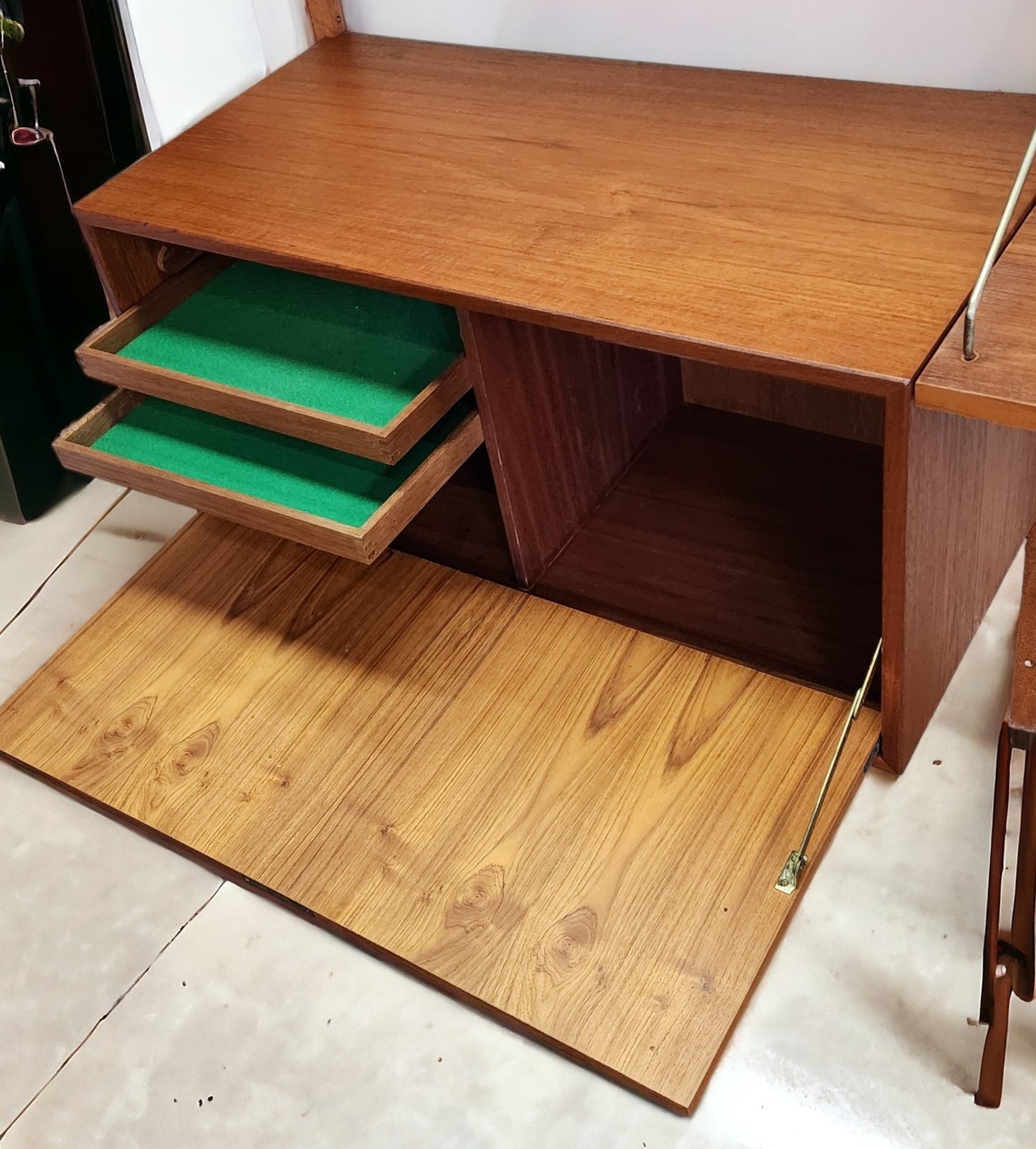 RESTORED Danish Mid Century Modern 3 Section Teak Modular Wall Unit by Poul Cadovius