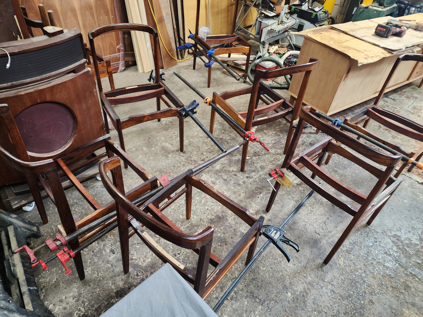 Choose Fabric***8 RESTORED Danish MCM Rosewood Chairs by Erik Buch