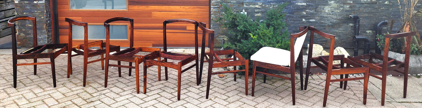 Choose Fabric***8 RESTORED Danish MCM Rosewood Chairs by Erik Buch