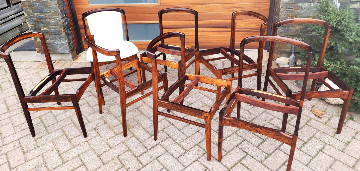 Choose Fabric***8 RESTORED Danish MCM Rosewood Chairs by Erik Buch