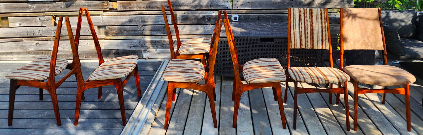 Choose Fabric! 12 RESTORED Danish Mid Century Modern Brazilian Rosewood Chairs