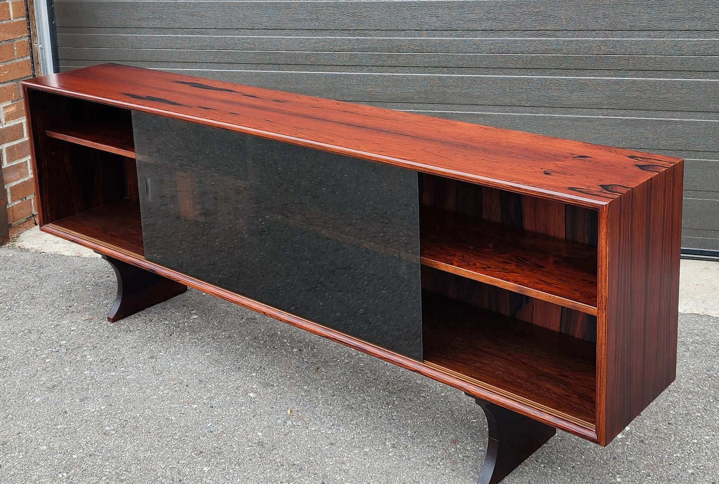 RESTORED Danish MCM Rosewood Bookcase Display TV Media Console 71"