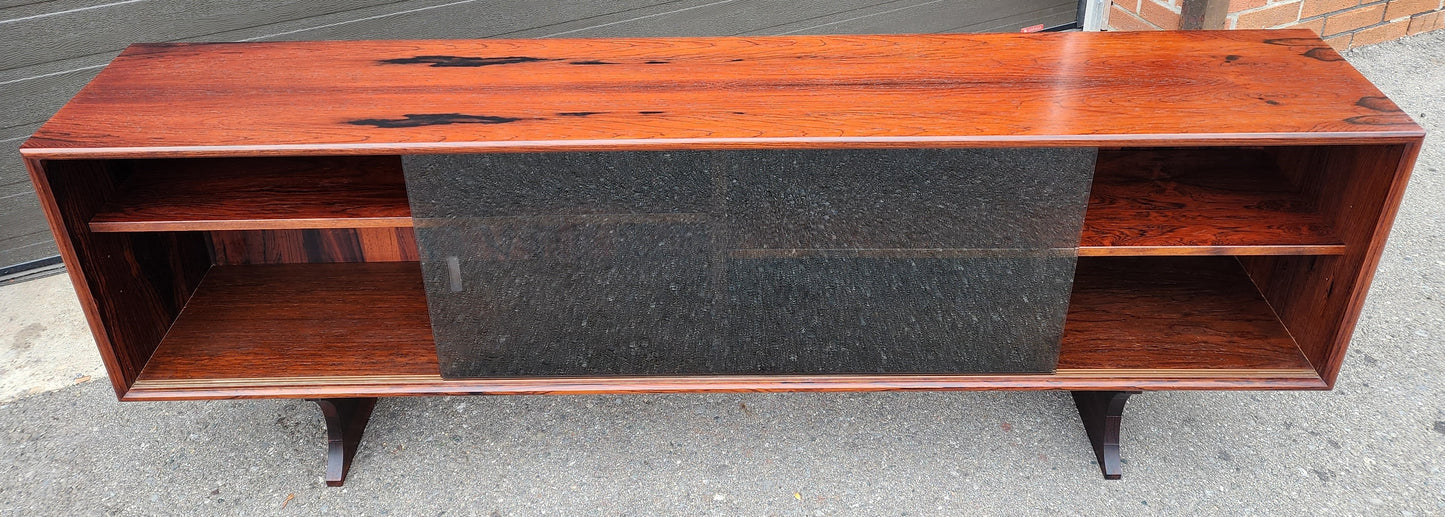 RESTORED Danish MCM Rosewood Bookcase Display TV Media Console 71"