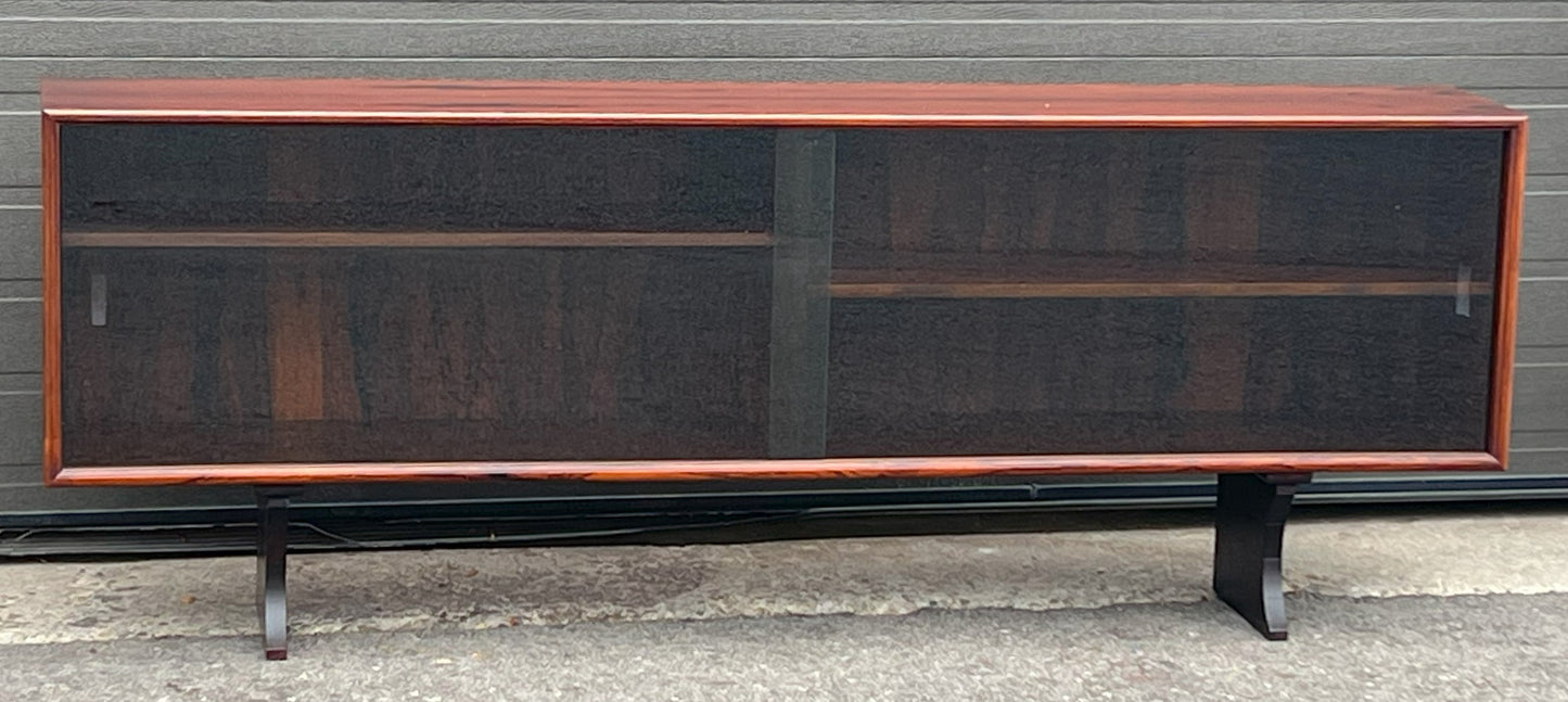 RESTORED Danish MCM Rosewood Bookcase Display TV Media Console 71"