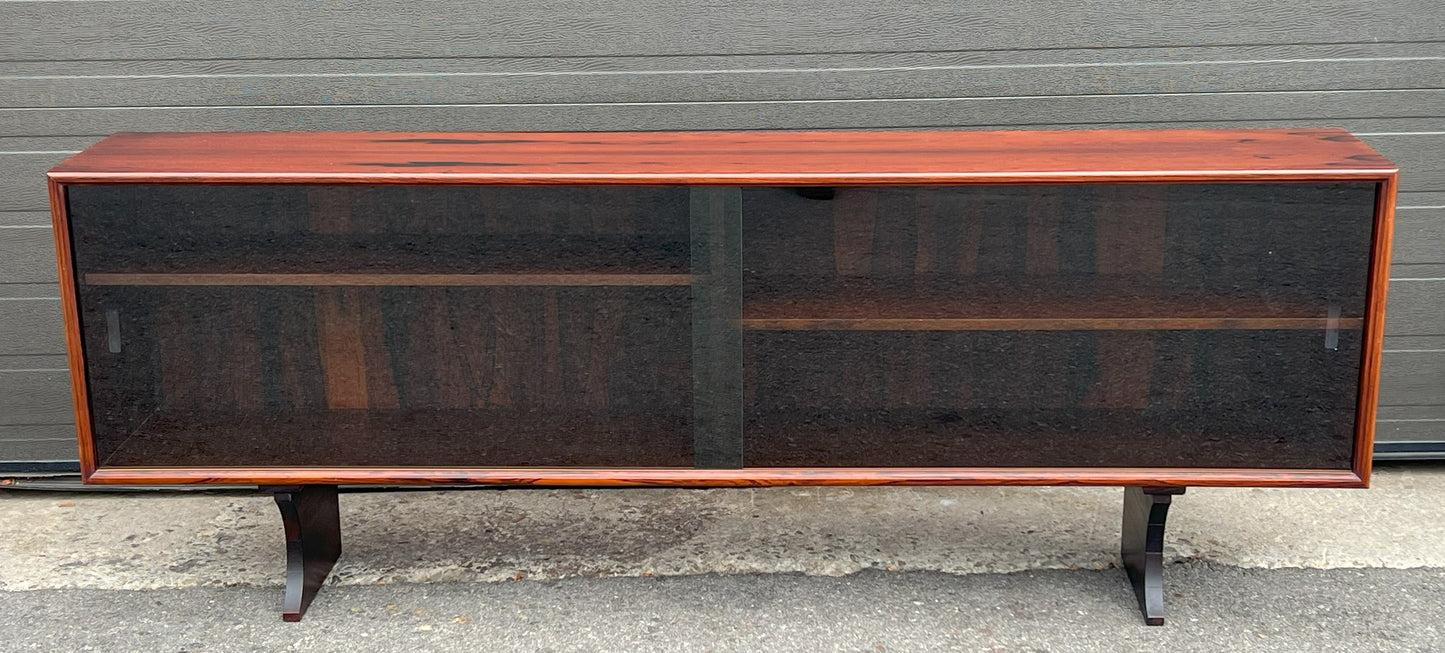 RESTORED Danish MCM Rosewood Bookcase Display TV Media Console 71"
