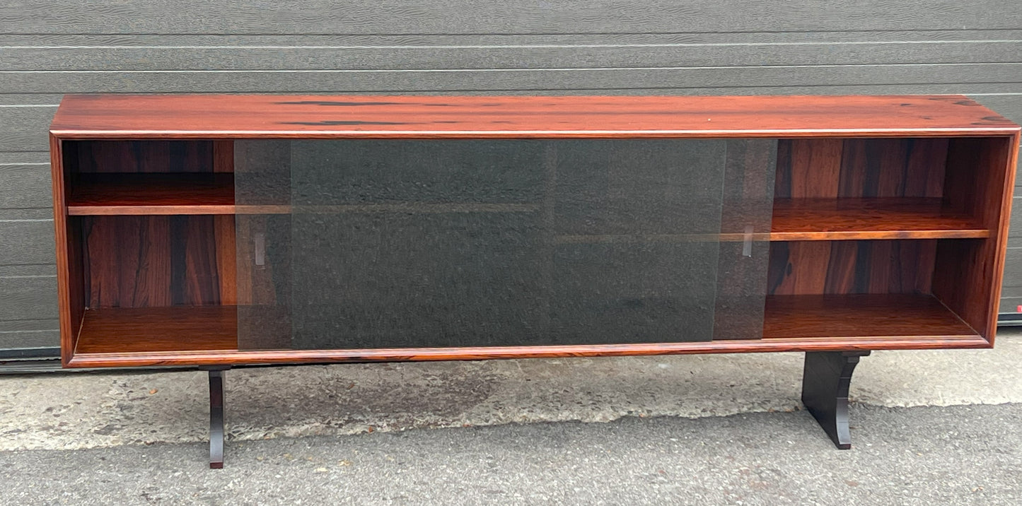 RESTORED Danish MCM Rosewood Bookcase Display TV Media Console 71"