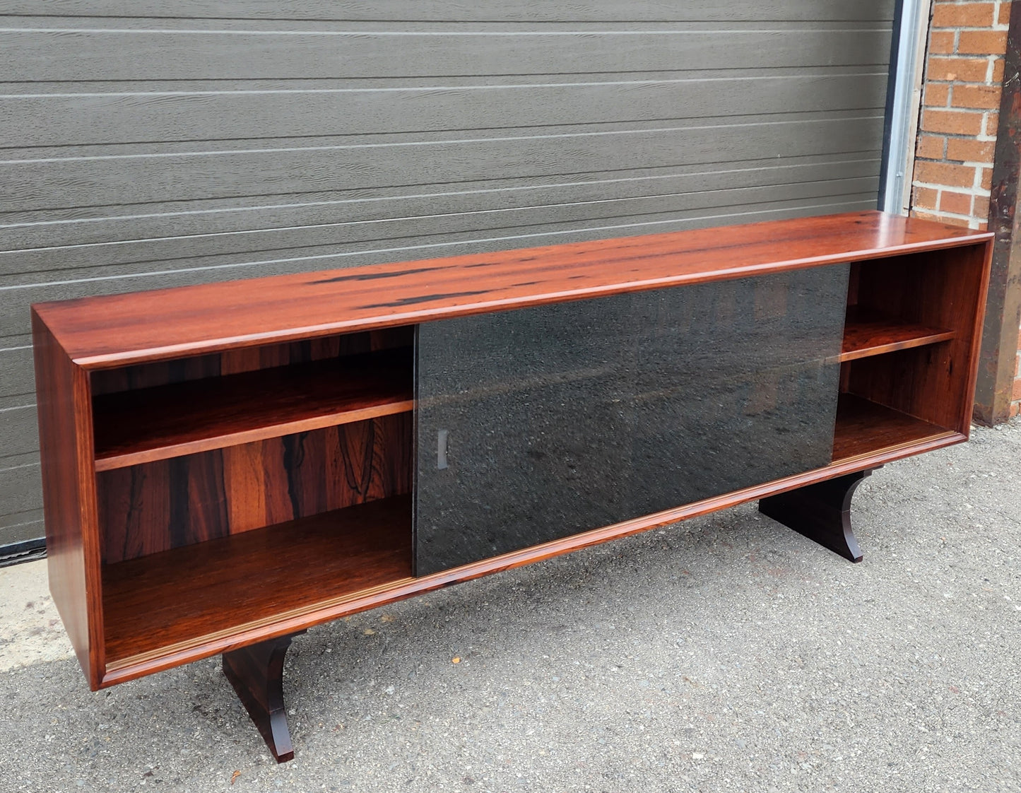 RESTORED Danish MCM Rosewood Bookcase Display TV Media Console 71"