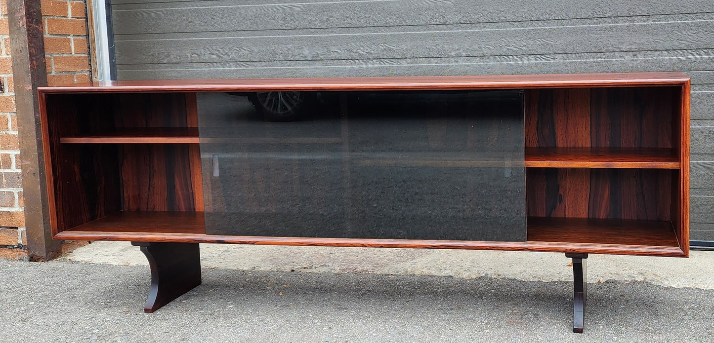 RESTORED Danish MCM Rosewood Bookcase Display TV Media Console 71"