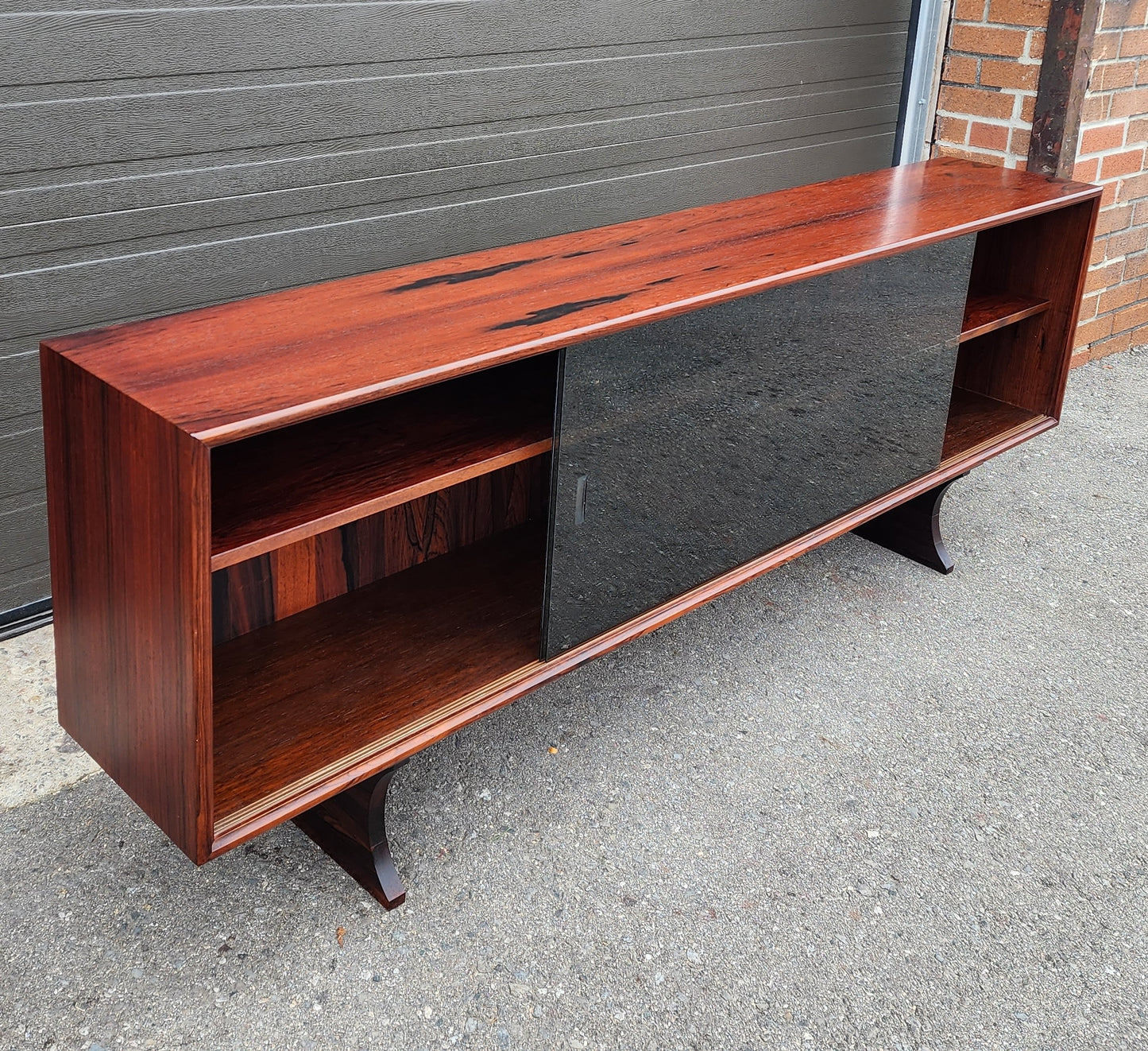 RESTORED Danish MCM Rosewood Bookcase Display TV Media Console 71"