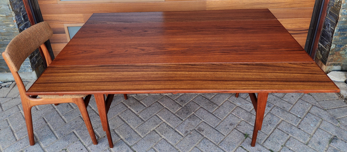 REFINISHED Danish Mid Century Modern Metamorphic Teak ‘Elevator’ Table by Kai Kristiansen, 3 Tables in 1