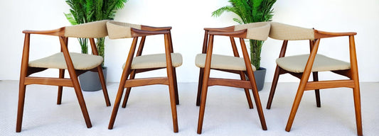 2 REFINISHED Danish Mid Century Modern Teak Armchairs by Th. Harlev (2 pairs available)