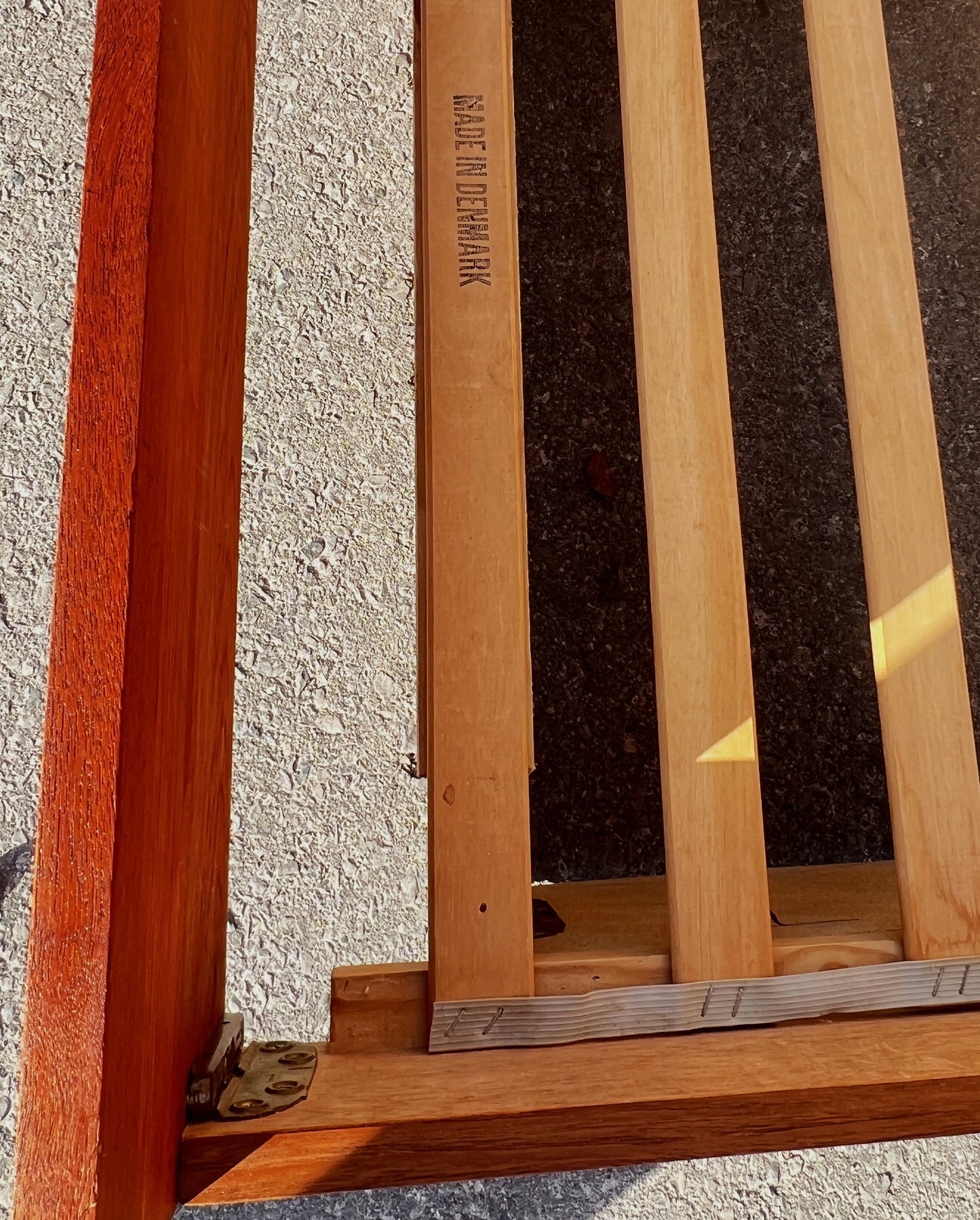 REFINISHED Danish Mid Century Modern Teak Bed w Floating Nightstands Queen