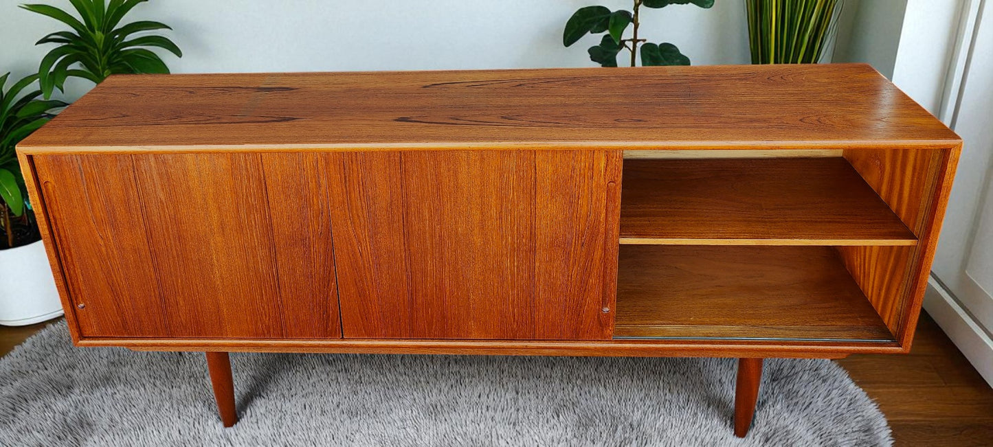 REFINISHED Danish Mid Century Teak Credenza Buffet 6 ft Narrow