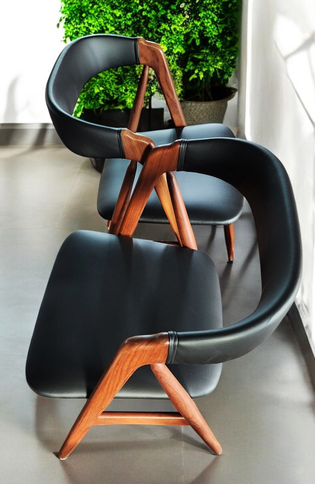 2 RESTORED REUPHOLSTERED Danish MCM Teak Armchairs by Th. Harlev #205