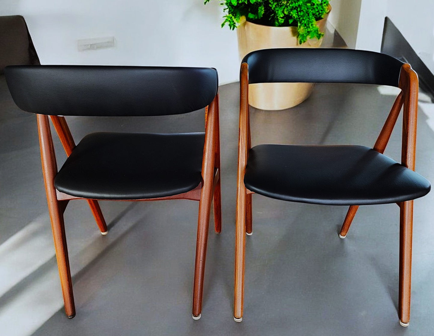 2 RESTORED REUPHOLSTERED Danish MCM Teak Armchairs by Th. Harlev #205
